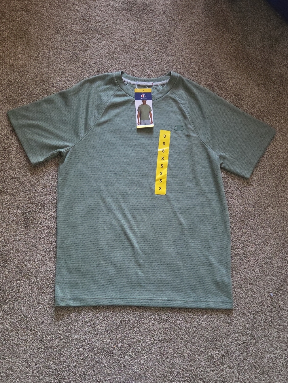 Champion Men's Short Sleeve Tee - Sage Green Size Small NWT